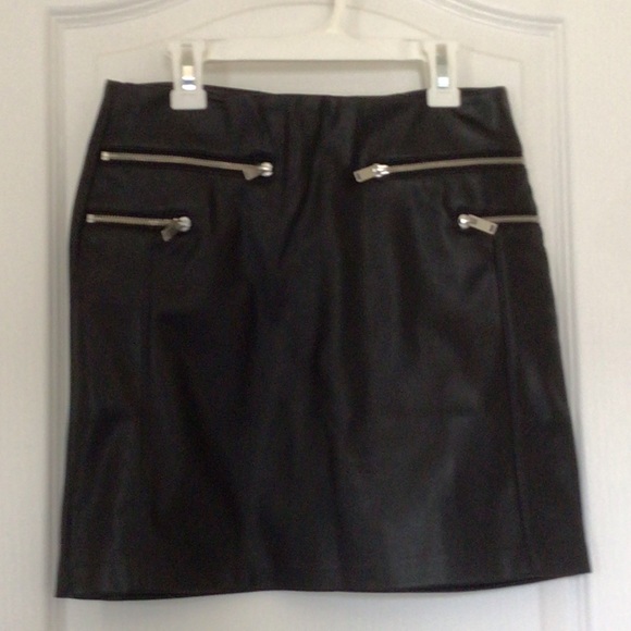 Mango Dresses & Skirts - Womens faux leather black mini skirt.